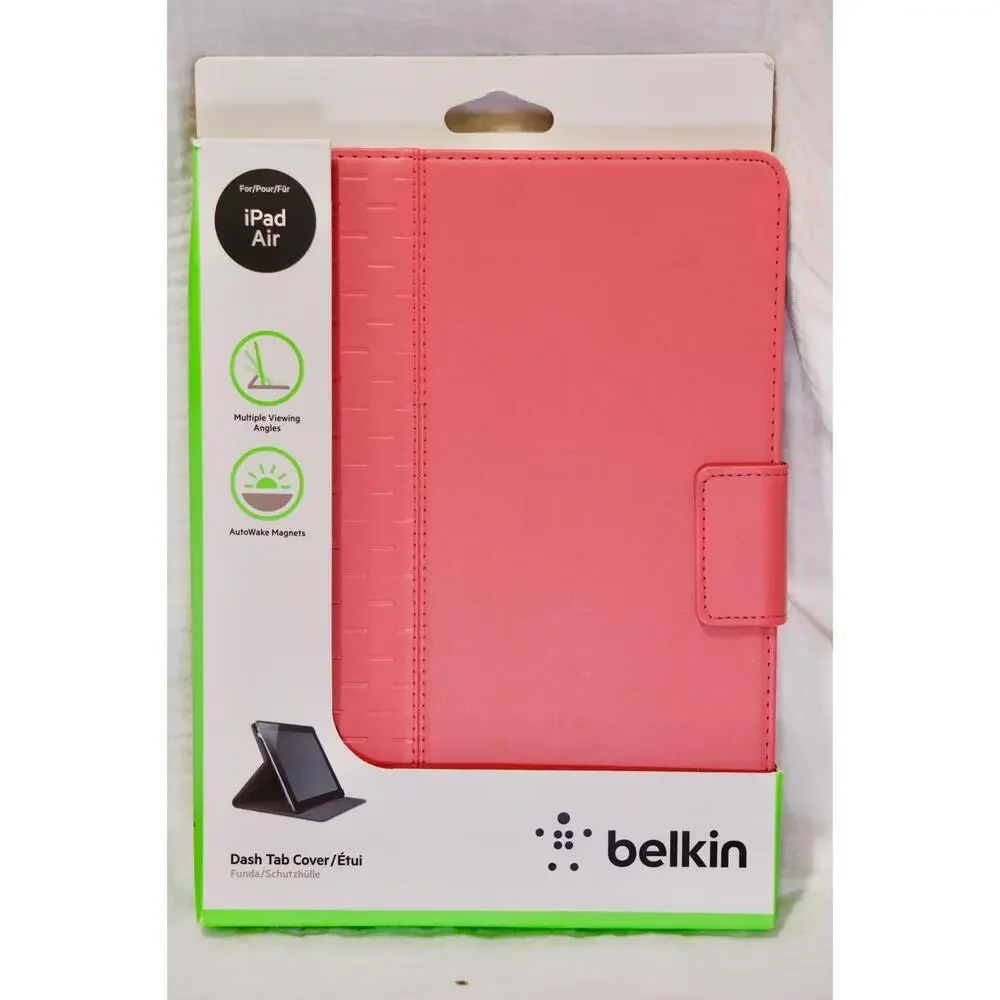 Belkin iPad Air Case Folding Folio Pink Mag Close NEW